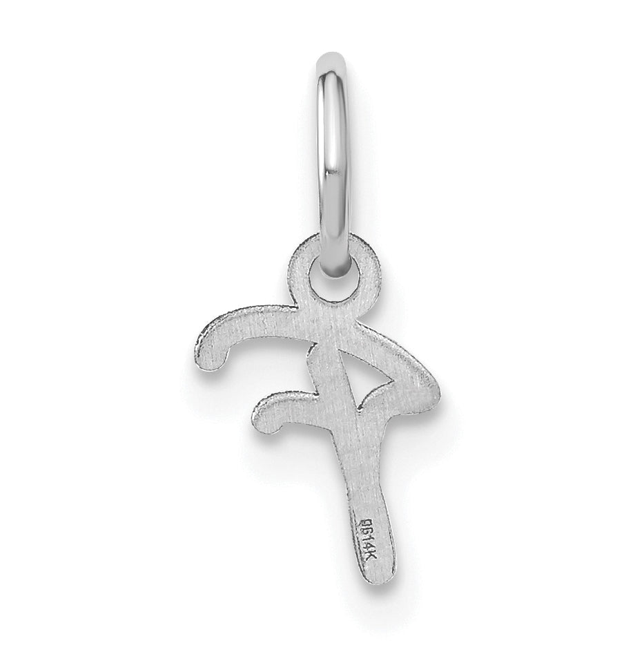Sterling Silver Rhodium plated Upper case Letter F Initial Charm