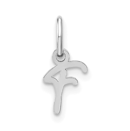 14K White Gold Upper case Letter F Initial Charm