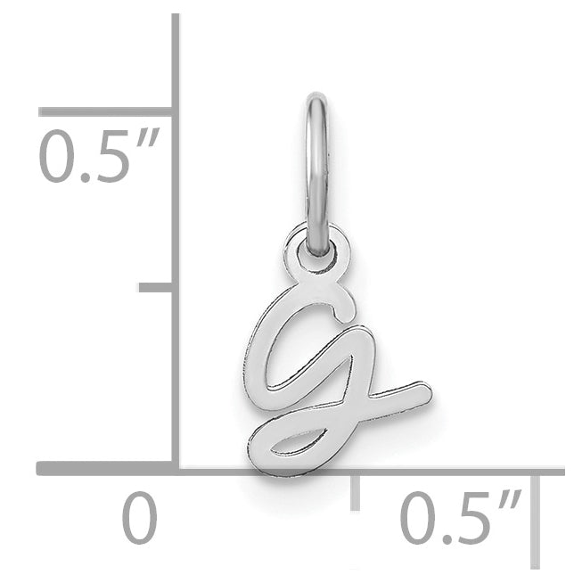14K White Gold Upper case Letter G Initial Charm