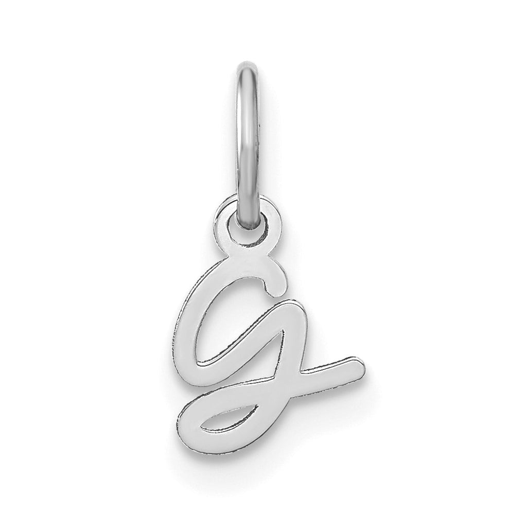 Sterling Silver Rhodium plated Upper case Letter G Initial Charm