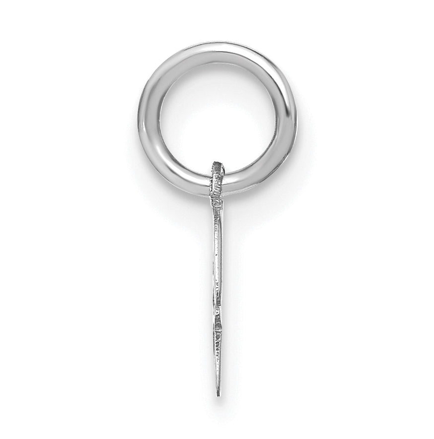 Sterling Silver Rhodium plated Upper case Letter H Initial Charm