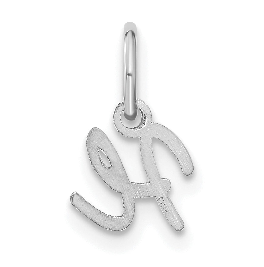 14K White Gold Upper case Letter H Initial Charm