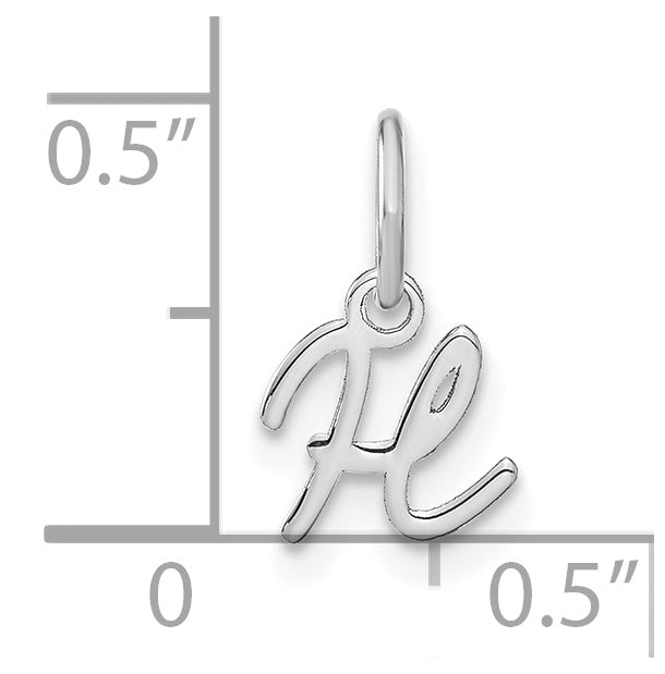 Sterling Silver Rhodium plated Upper case Letter H Initial Charm