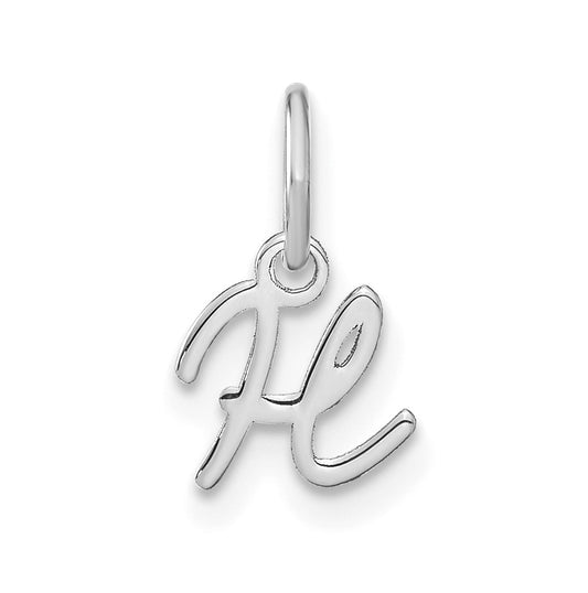 14K White Gold Upper case Letter H Initial Charm