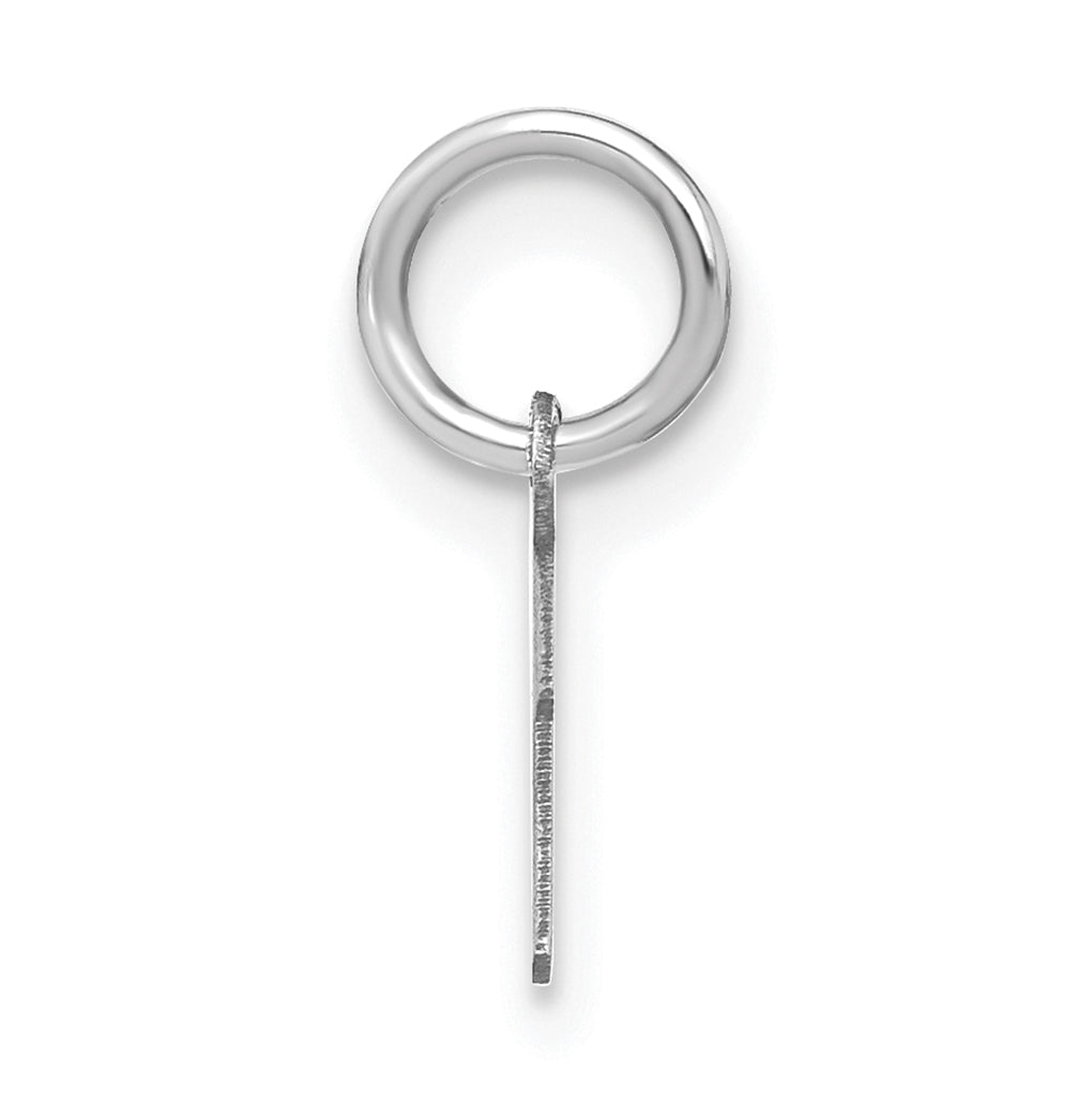 14K White Gold Upper case Letter I Initial Charm