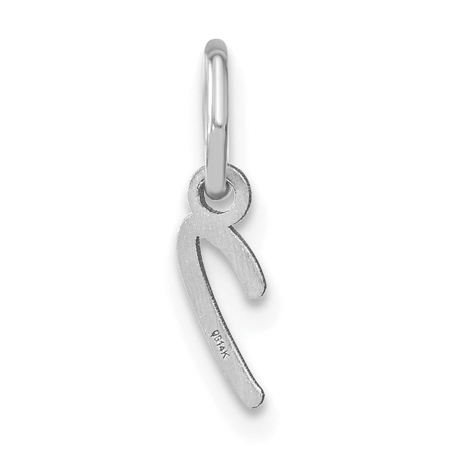 14K White Gold Upper case Letter I Initial Charm