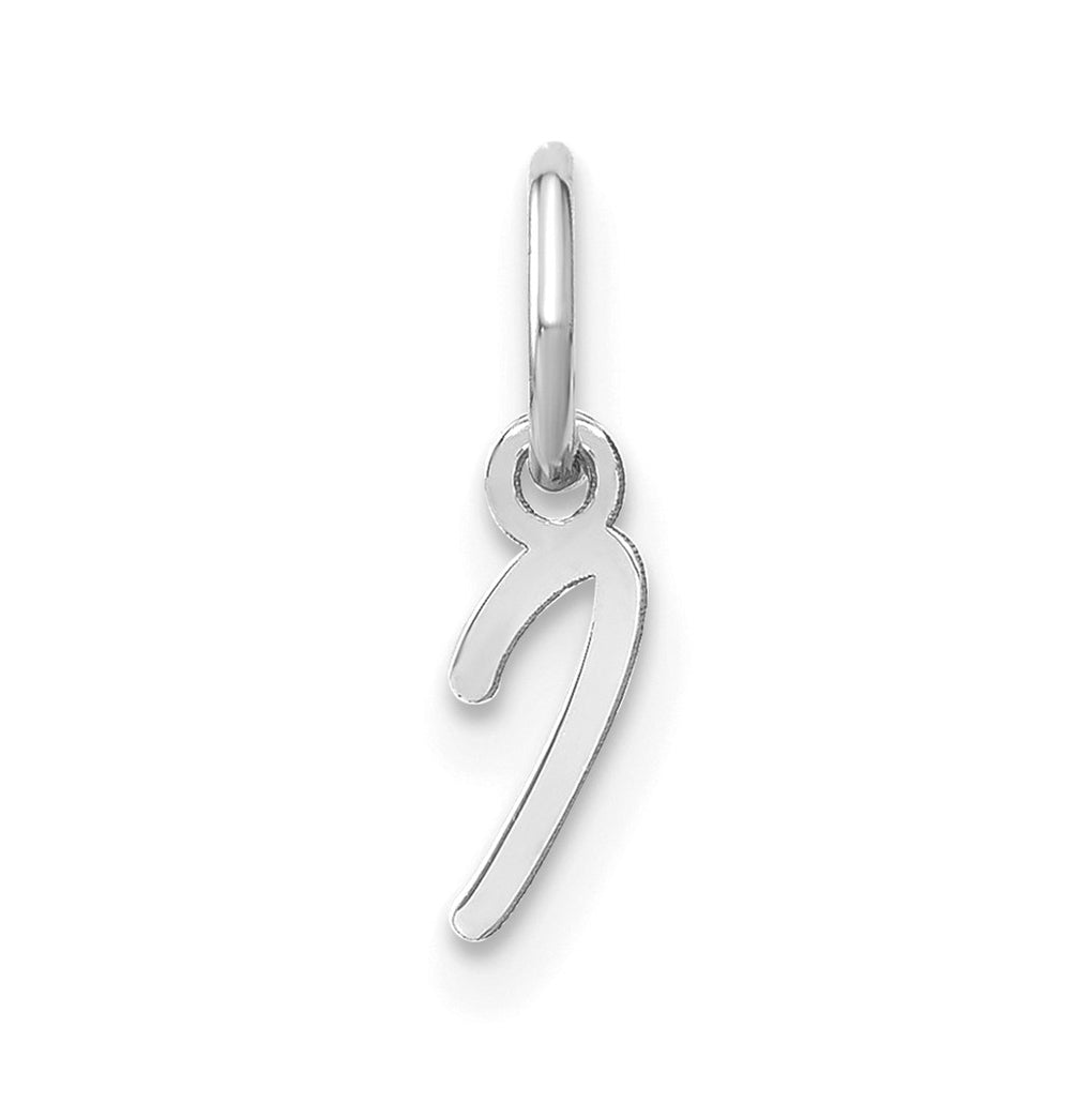 Sterling Silver Rhodium plated Upper case Letter I Initial Charm