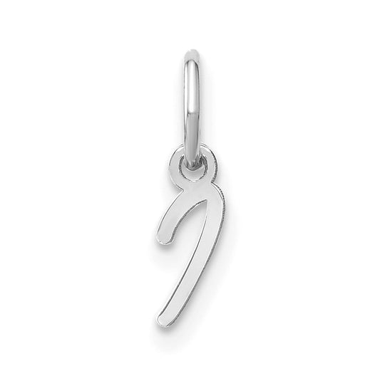 14K White Gold Upper case Letter I Initial Charm