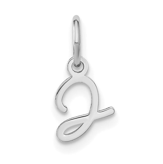 14K White Gold Upper case Letter J Initial Charm