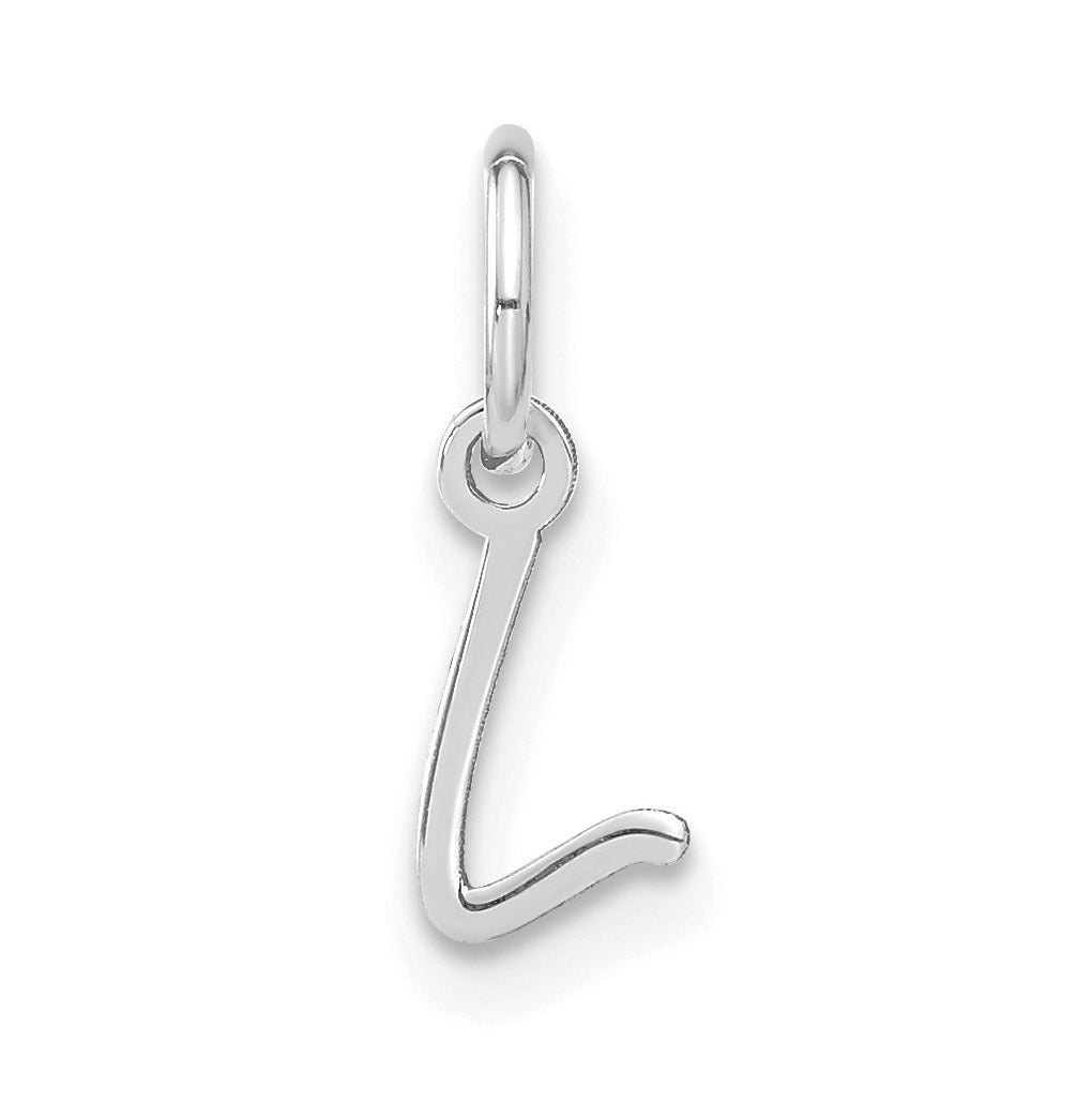 14K White Gold Upper case Letter L Initial Charm