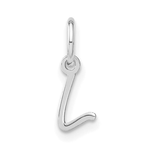 14K White Gold Upper case Letter L Initial Charm