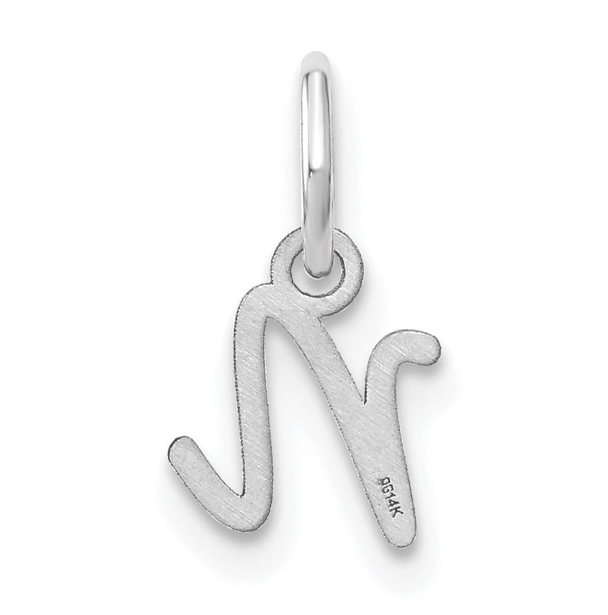 Sterling Silver Rhodium plated Upper case Letter N Initial Charm