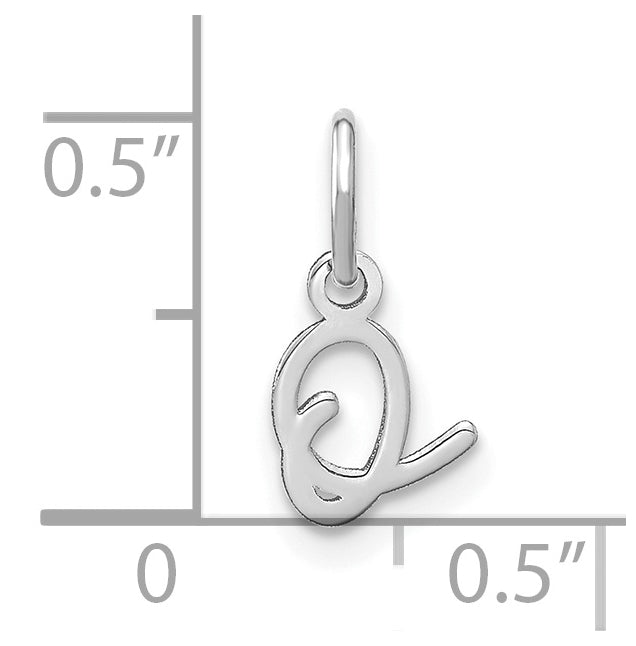 14K White Gold Upper case Letter O Initial Charm
