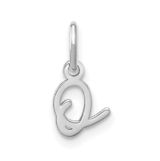 14K White Gold Upper case Letter O Initial Charm