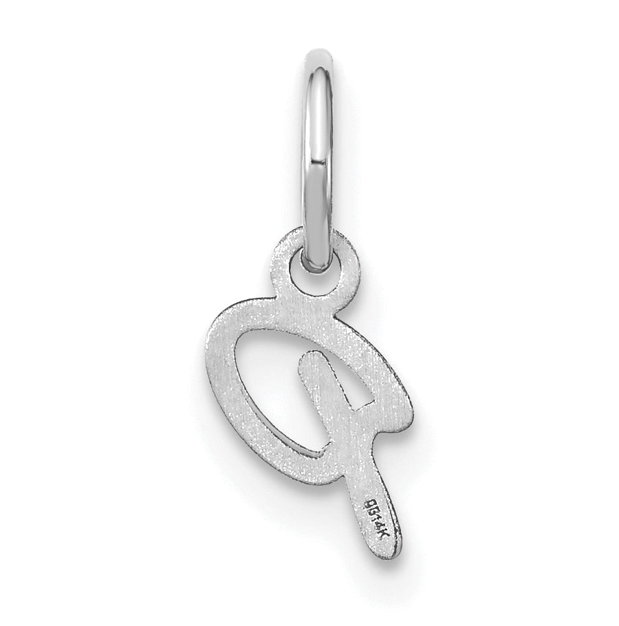 Sterling Silver Rhodium plated Upper case Letter P Initial Charm