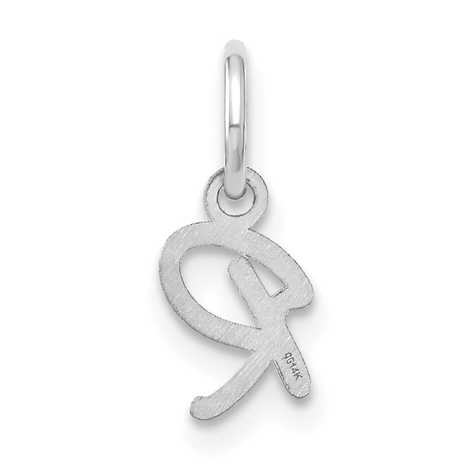 14K White Gold Upper case Letter R Initial Charm