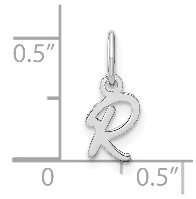 Sterling Silver Rhodium plated Upper case Letter R Initial Charm