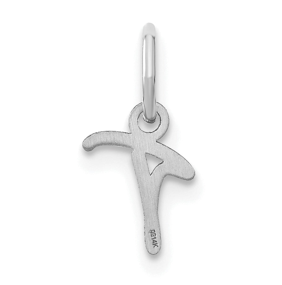 Sterling Silver Rhodium plated Upper case Letter T Initial Charm