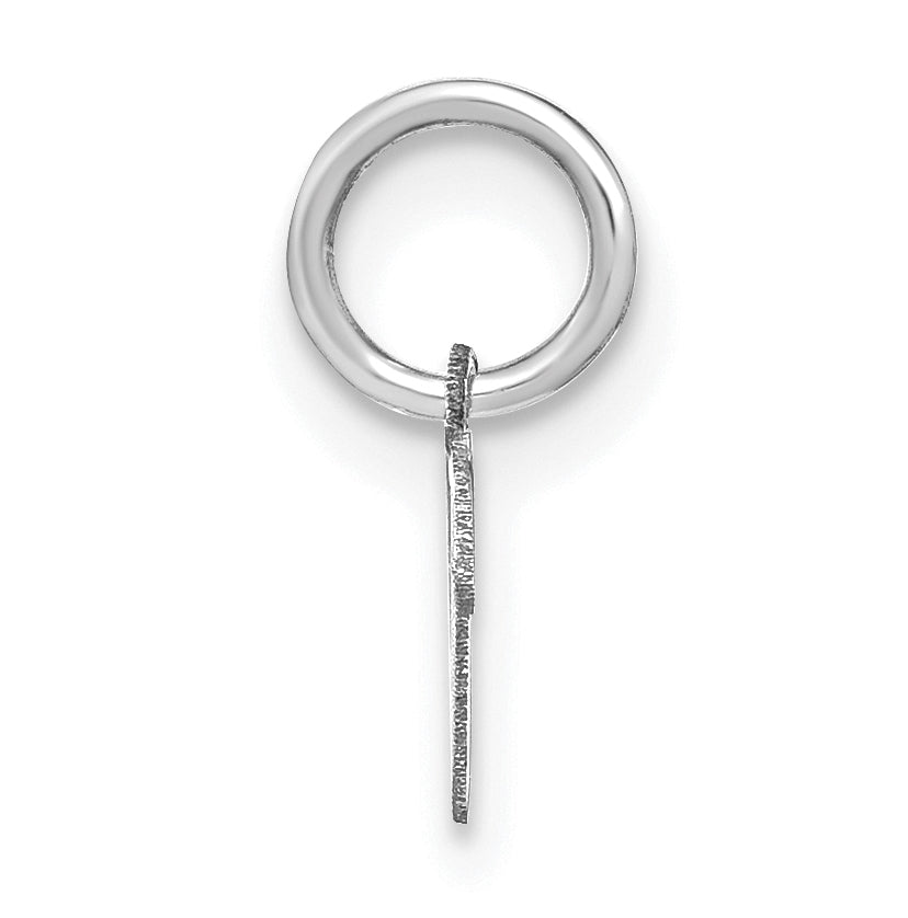 14K White Gold Upper case Letter V Initial Charm