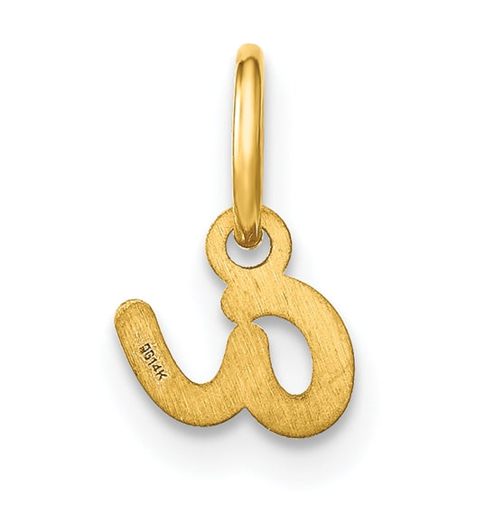 14K Yellow Gold Lower case Letter A Initial Charm