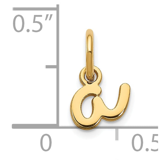 14K Yellow Gold Lower case Letter A Initial Charm