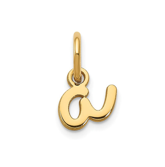14K Yellow Gold Lower case Letter A Initial Charm