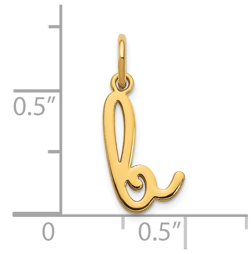 Sterling Silver Rhodium plated Lower case Letter B Initial Charm