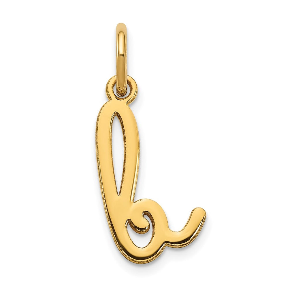 14K Yellow Gold Lower case Letter B Initial Charm