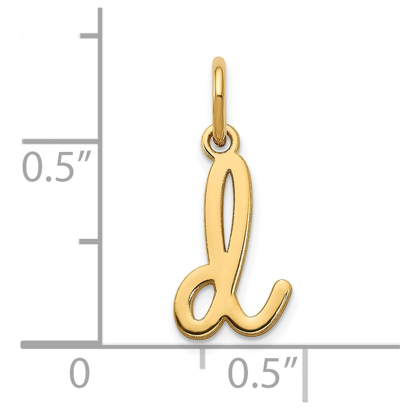Sterling Silver Rhodium plated Lower case Letter D Initial Charm