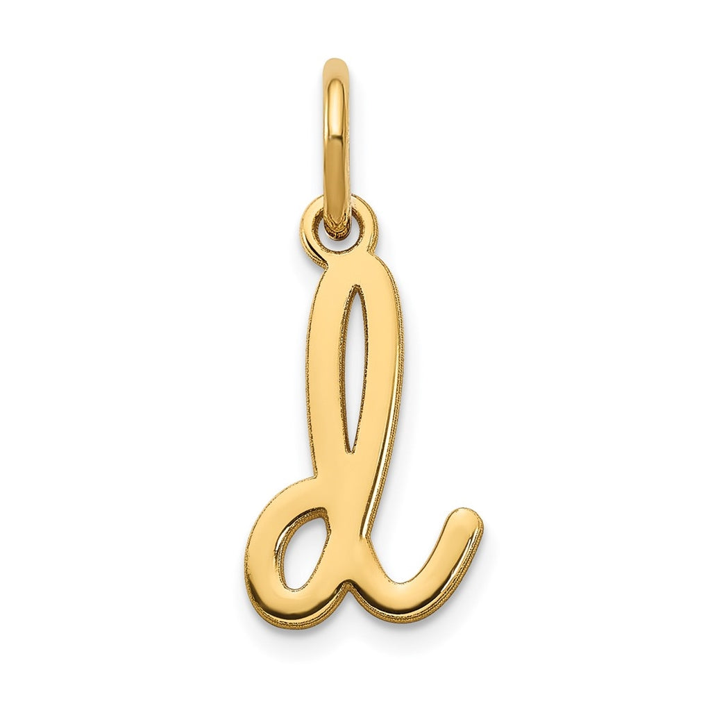 Sterling Silver Rhodium plated Lower case D Initial Charm