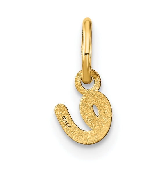 14K Yellow Gold Lower case Letter E Initial Charm