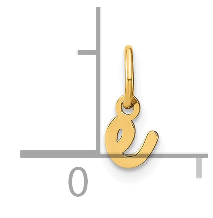 14K Yellow Gold Lower case Letter E Initial Charm