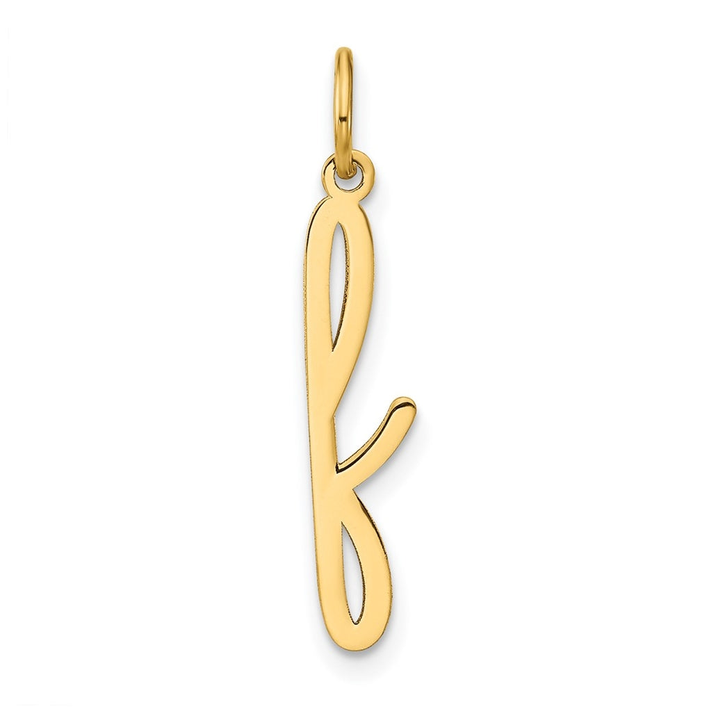 Sterling Silver Rhodium plated Lower case Letter F Initial Charm
