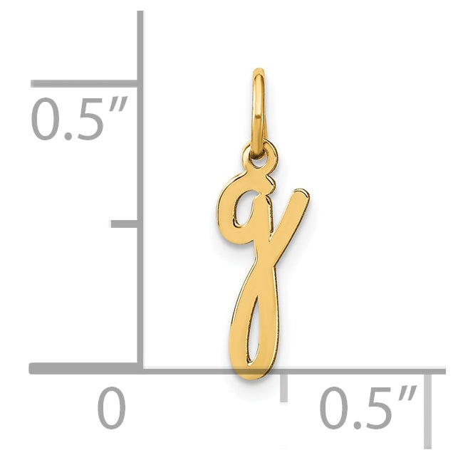 14K Yellow Gold Lower case Letter G Initial Charm