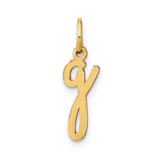 14K Yellow Gold Lower case Letter G Initial Charm