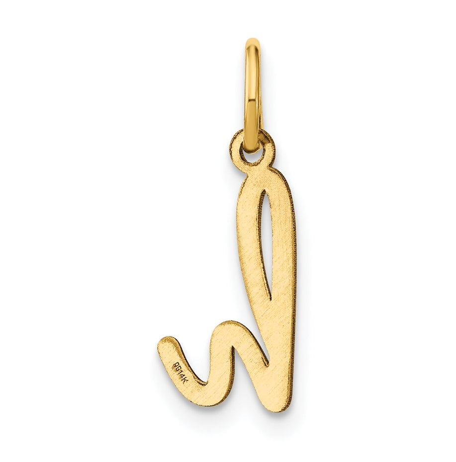 14K Yellow Gold Lower case Letter H Initial Charm