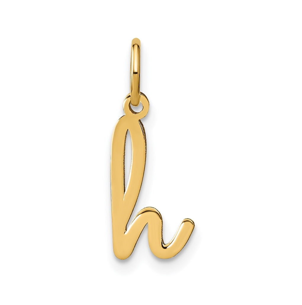 Sterling Silver Rhodium plated Lower case Letter H Initial Charm