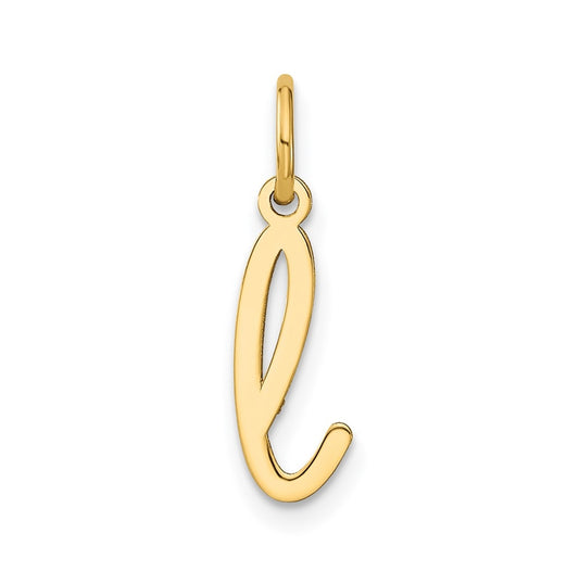 14K Yellow Gold Lower case Letter L Initial Charm