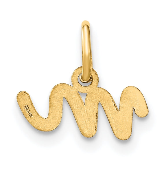 14K Yellow Gold Lower case Letter M Initial Charm
