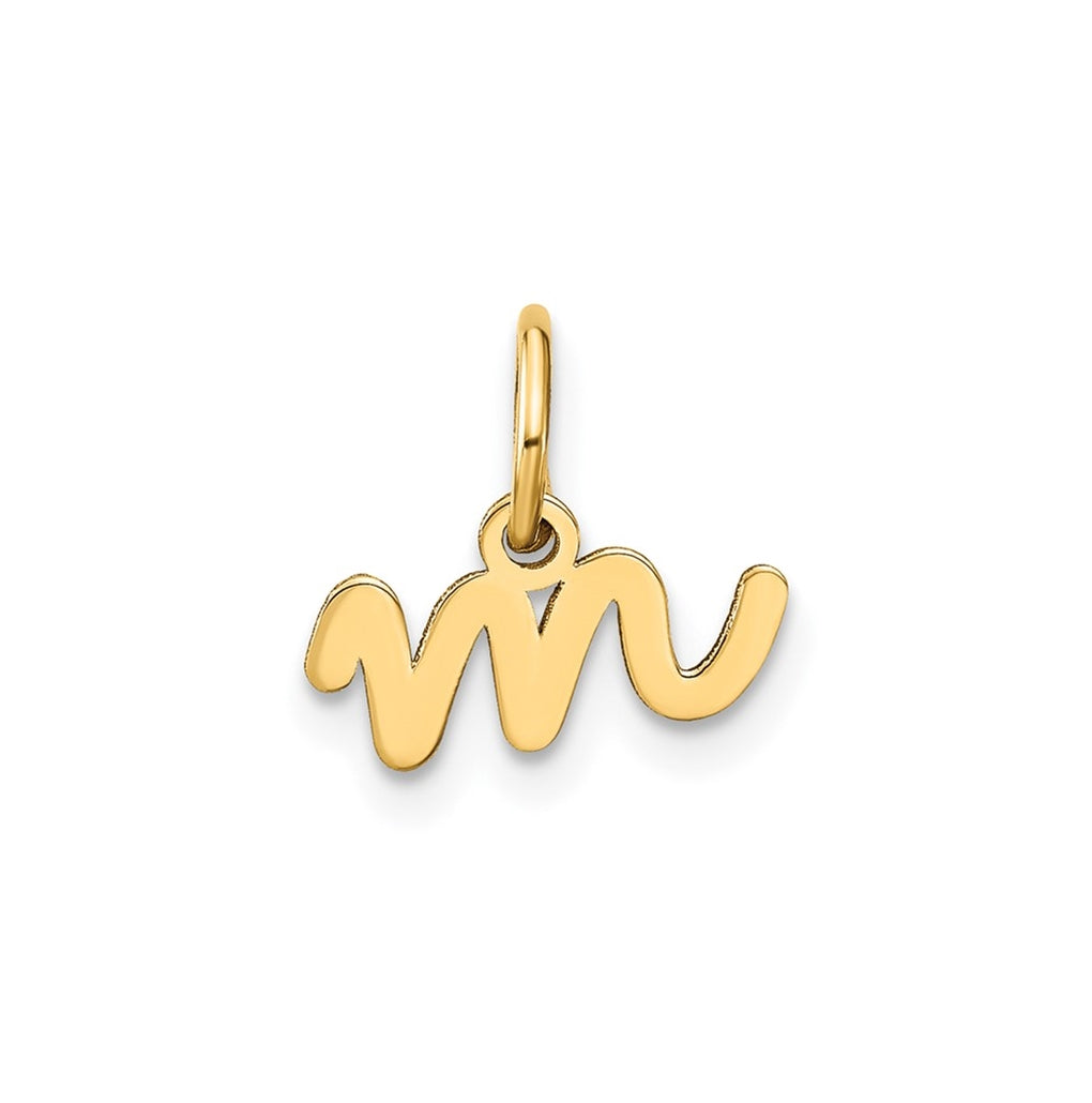 14K Yellow Gold Lower case Letter M Initial Charm