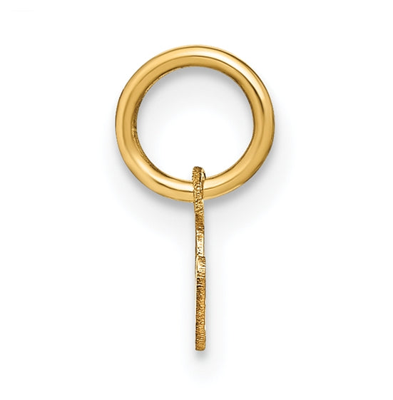 14K Yellow Gold Lower case Letter N Initial Charm