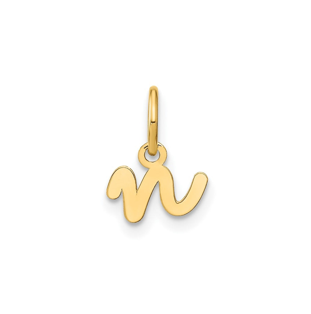 Sterling Silver Rhodium plated Lower case Letter N Initial Charm