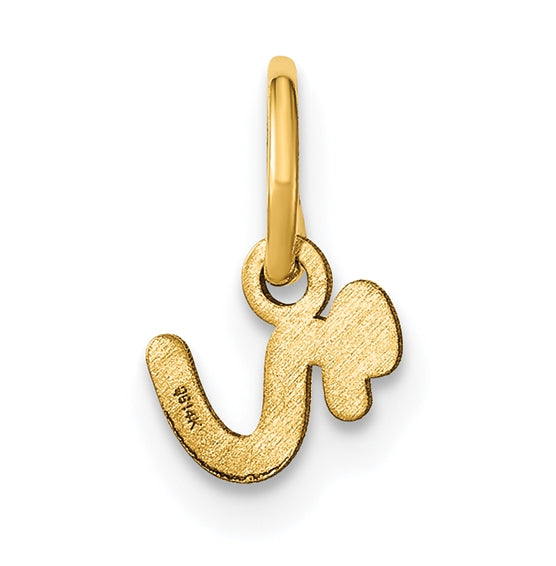 14K Yellow Gold Lower case Letter R Initial Charm