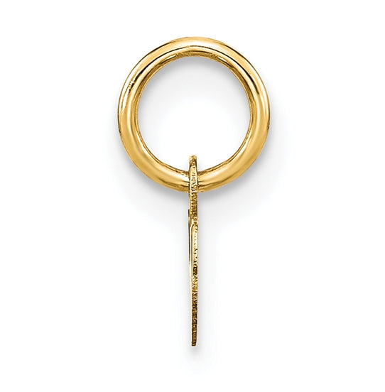 14K Yellow Gold Lower case Letter W Initial Charm