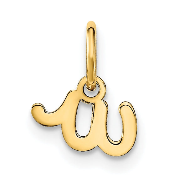 Sterling Silver Rhodium plated Lower case Letter W Initial Charm