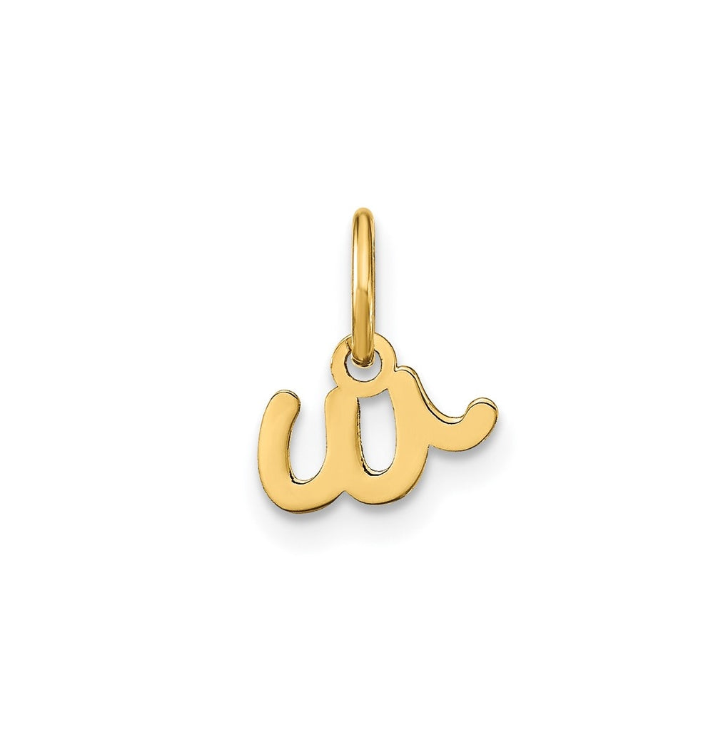 Sterling Silver Rhodium plated Lower case Letter W Initial Charm
