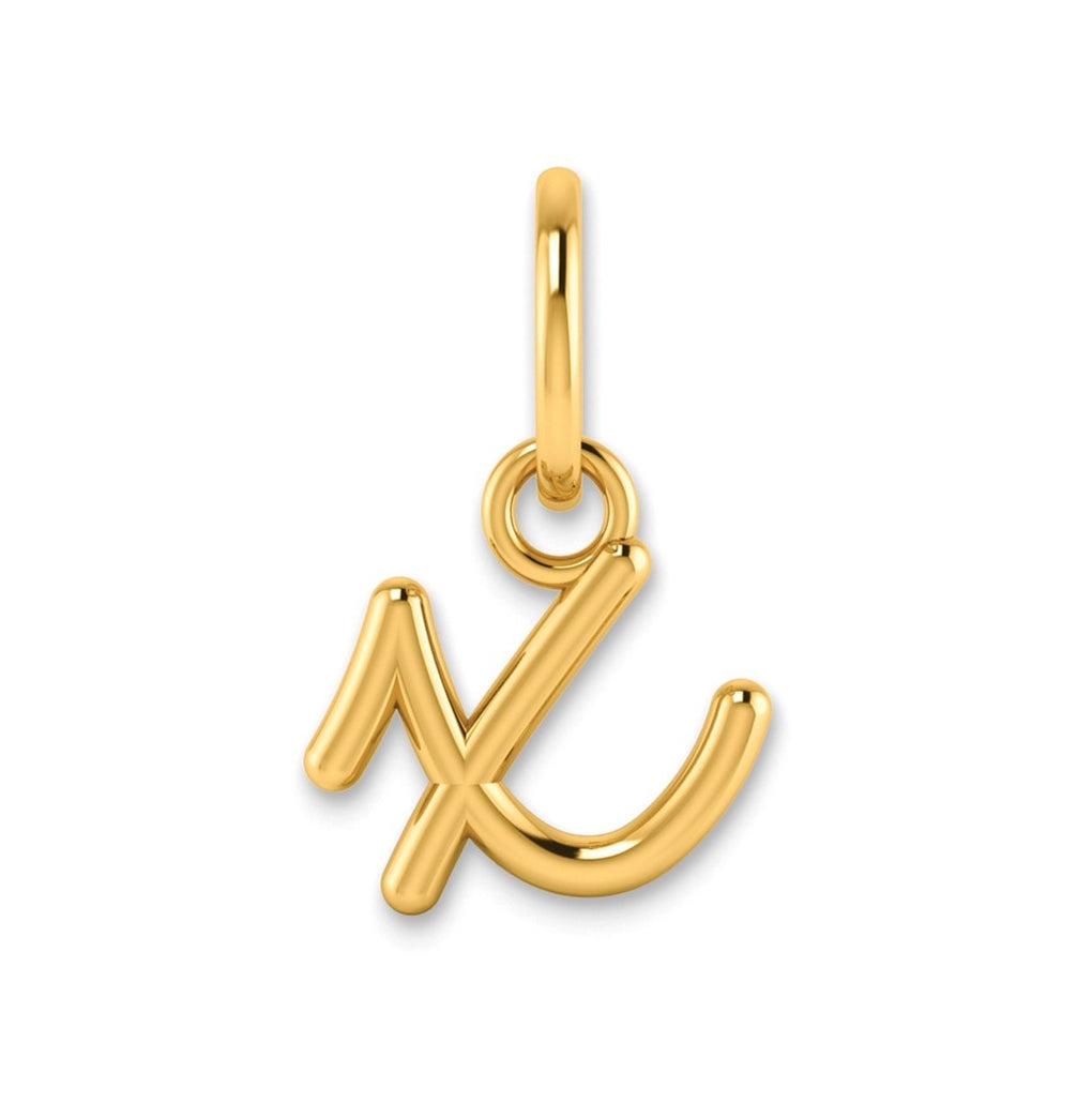 14K Yellow Gold Lower case Letter X Initial Charm