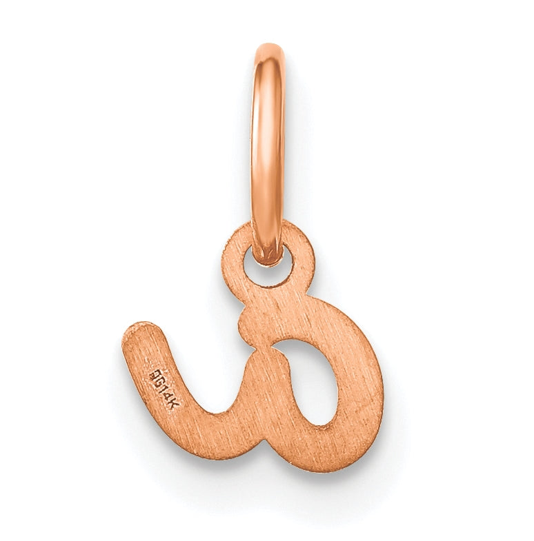 Sterling Silver Rose Gold Plated Lower case A Initial Charm