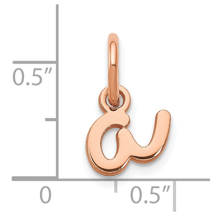 Sterling Silver Rose Gold Plated Lower case A Initial Charm