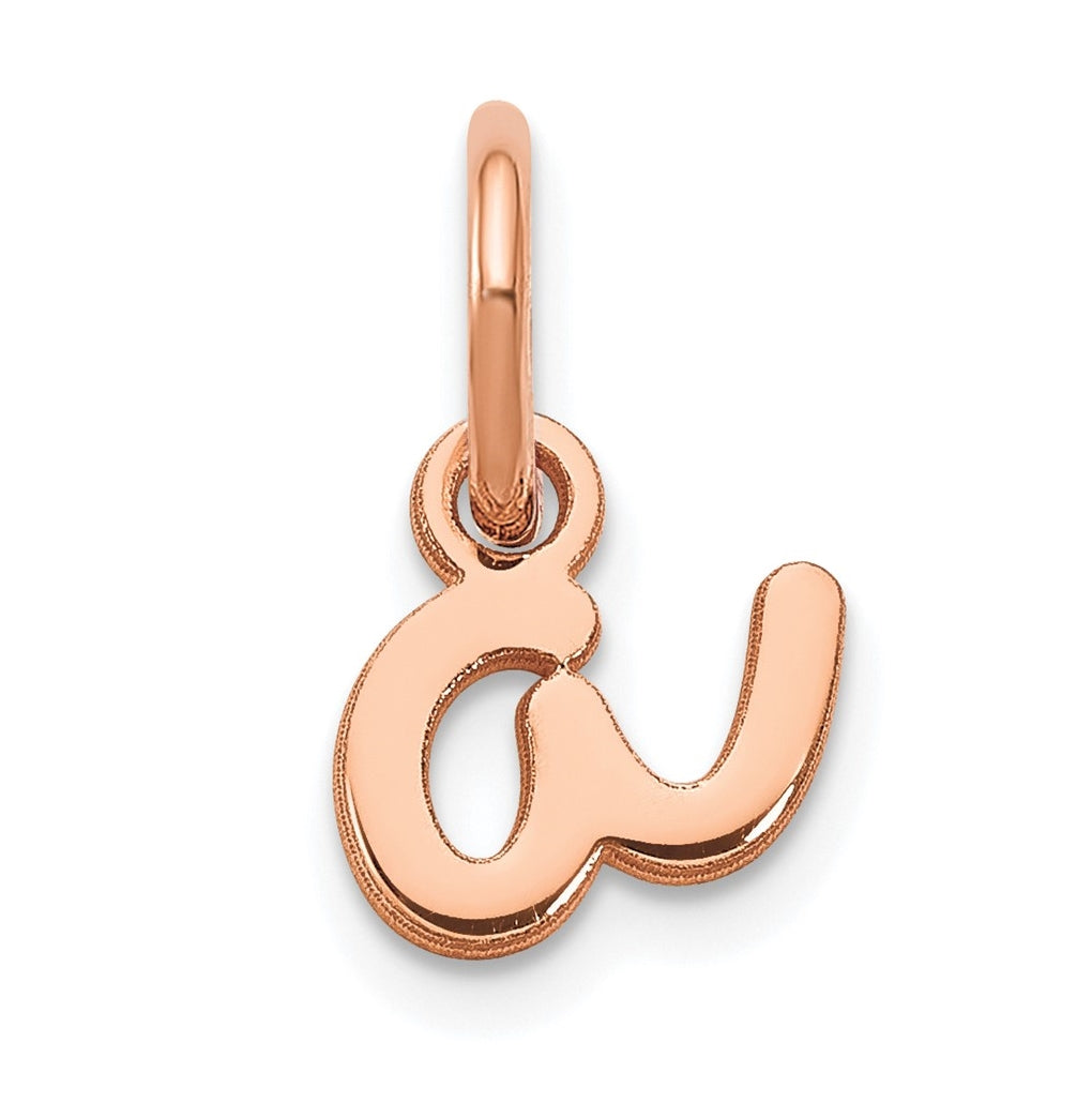 Sterling Silver Rose Gold Plated Lower case A Initial Charm